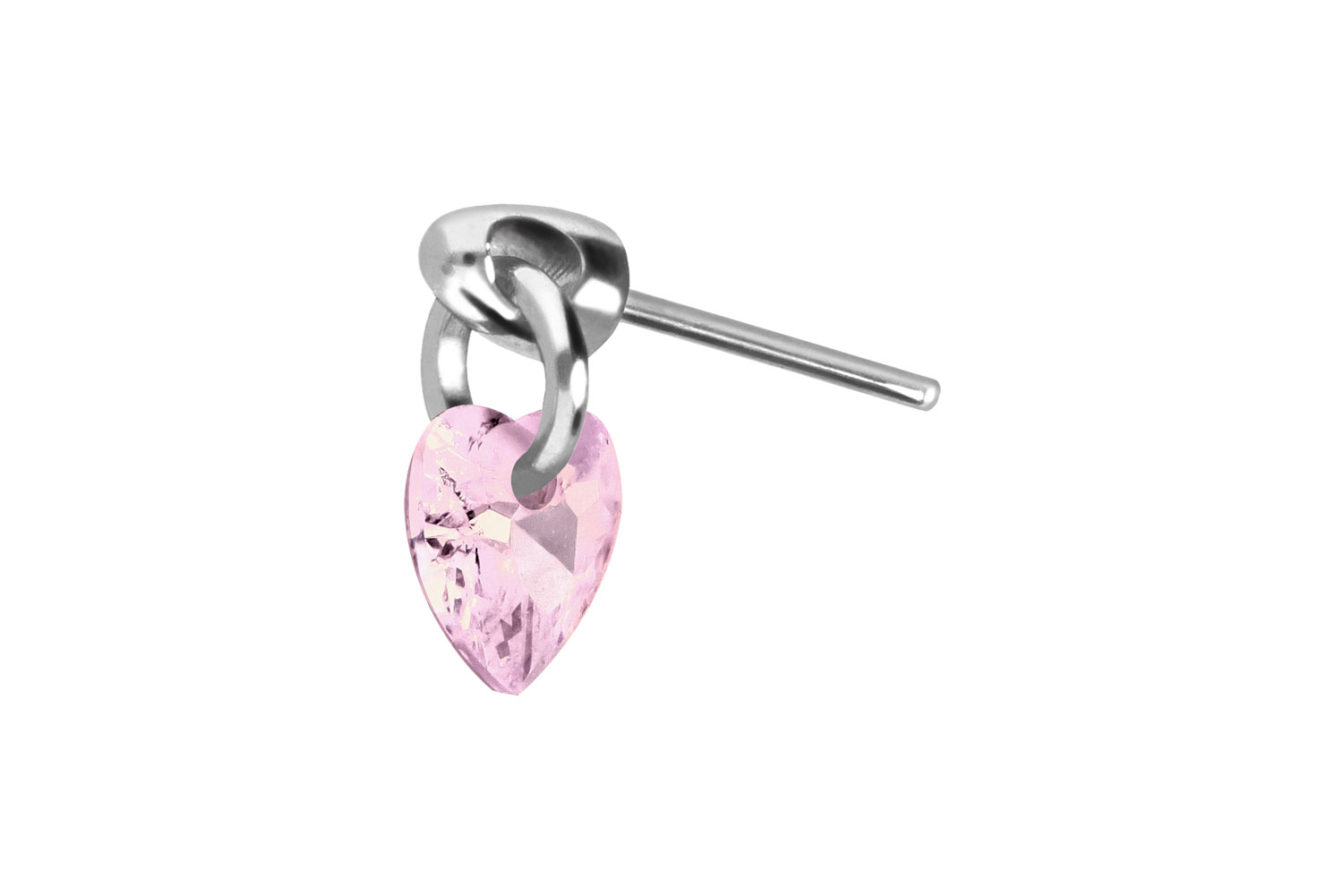 Titan Aufsatz mit Push Pin KRISTALLHERZ von Piercingline